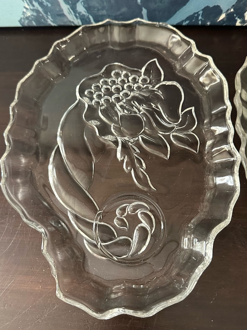 Set of 3 Clear Glass Snack Plates - Picture 2 of 8
